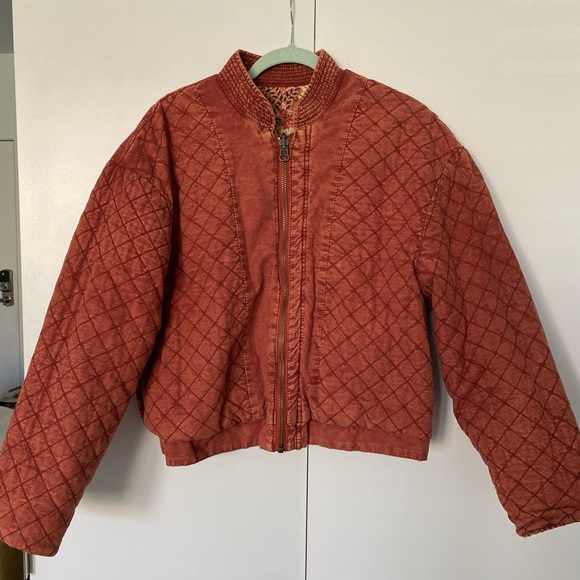 Free People Reversible Quilted Jacket - Red and Orange - Picture 2 of 6